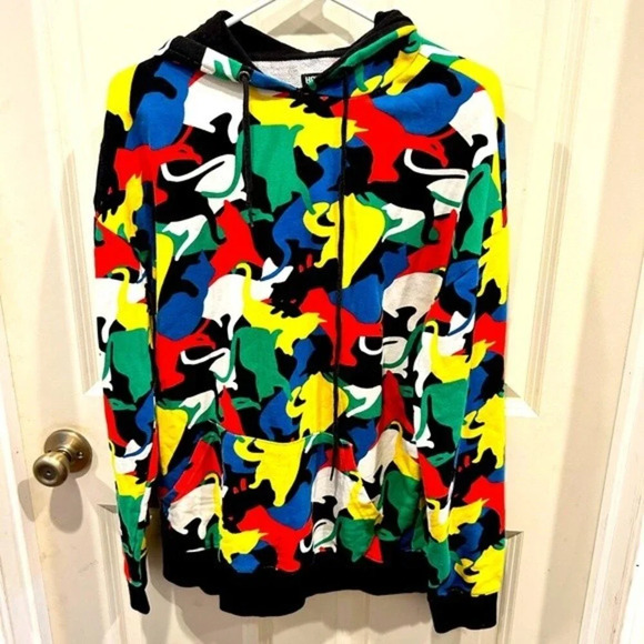 Hot Topic Men's Cat Camo‎ Print Hoodie Sweatshirt Multicolor Size S - Picture 1 of 5